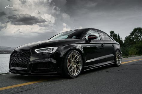 Audi S3 8V Black with Z Performance ZP.FORGED 5 Aftermarket Wheels ...