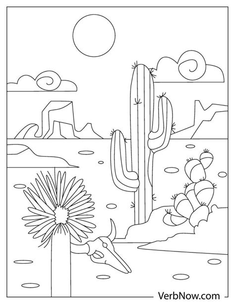 Free DESERT LANDSCAPE Coloring Pages for Download (Printable PDF)