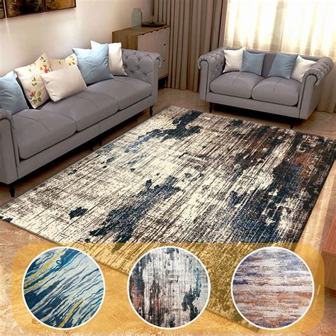 DODOING Modern Abstract Outdoor/Indoor Polyester Rug, Easy to Clean and ...
