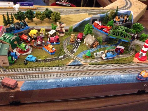 Model RR module for N-scale T-track with Thomas the Train and friends on Sodor Island. North ...