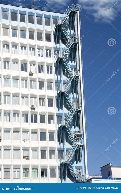 Fire Escape on the High-rise Building Stock Image - Image of ladder, color: 70491561