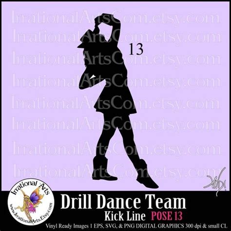 Drill Dance Team Silhouettes Pose 13 1 EPS & SVG Vinyl Ready Files and ...