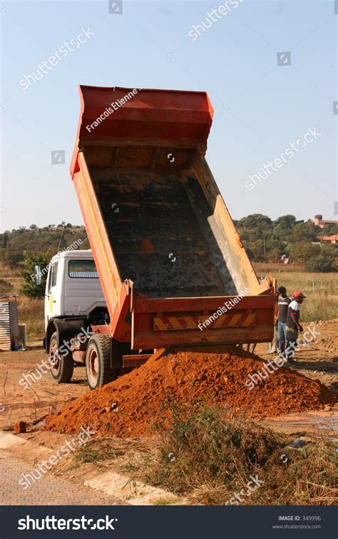 Truck Dumping Sand At Building Site Stock Photo 349996 : Shutterstock