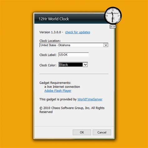 12Hr World Clock Windows 10 Gadget - Win10Gadgets
