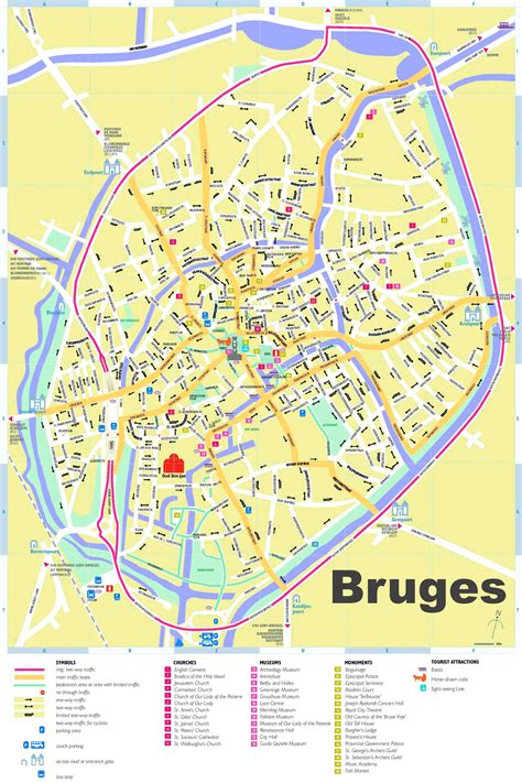 Carte de Bruges - Plusieurs cartes de la villes en Belgique