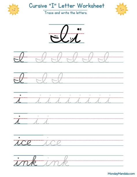 10 Cursive I Worksheets (Free Letter Writing Printables)