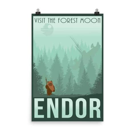 Star Wars Forest Moon of Endor Retro Travel Poster - Etsy