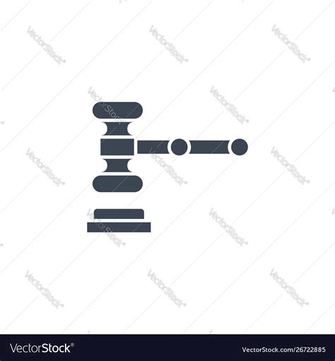 Auction gavel related glyph icon Royalty Free Vector Image