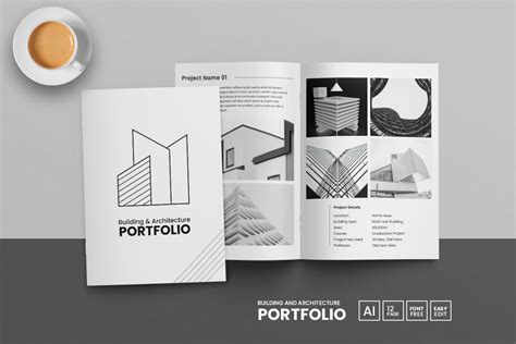 Minimal Architecture Portfolio Template Design and Interior Design Portfolio or Brochure Layout ...