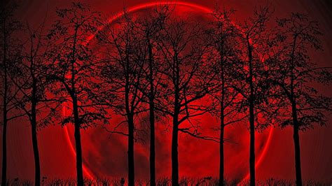 HD wallpaper: round red and black moon illustration \, Sun, blood, sunset, Photoshop | Wallpaper ...