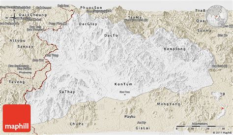 Classic Style Panoramic Map of Kon Tum