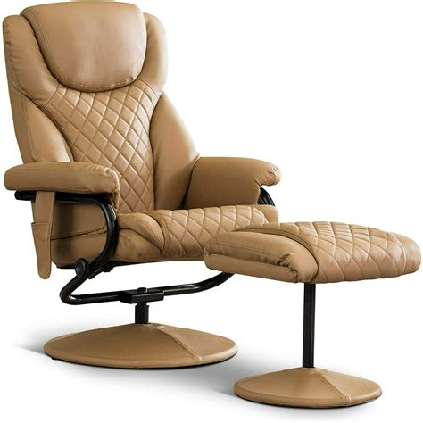 Mcombo Recliner with Ottoman, Reclining Chair with Massage, 360 Swivel ...