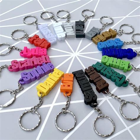 Personalised Keyring Personalized Keychain 3D Printed - Etsy | 3d ...
