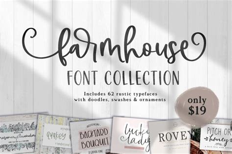 Farmhouse Font Collection By TheHungryJPEG | TheHungryJPEG