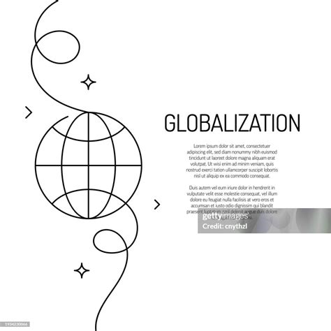 Continuous Line Drawing Of Globalization Icon Hand Drawn Symbol Vector ...