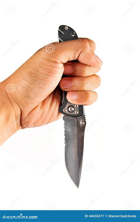 Hand is Holding a Kitchen Knife Stock Image - Image of butcher ...