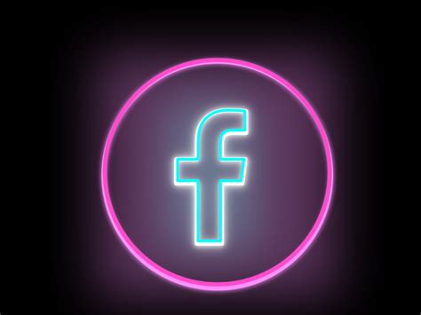 Neon pink and cyan facebook icon by Moiz Iqbal on Dribbble