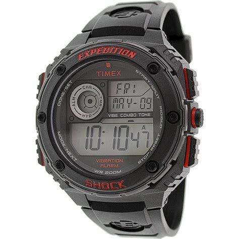 Timex - Men's Expedition T49980 Digital Rubber Quartz Sport Watch ...