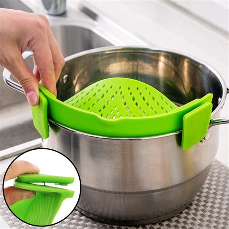 Silicone Food Clip-on Strainer For Noodles Ground Beef Vegetables And ...