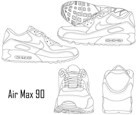 Nike Air Max 90 Sneaker Boot | Download Free Vector Art | Air max 90, Shoe design sketches ...