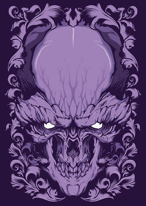 Purple skull by Shulyak Brothers, via Behance | Skull artwork, Skull ...