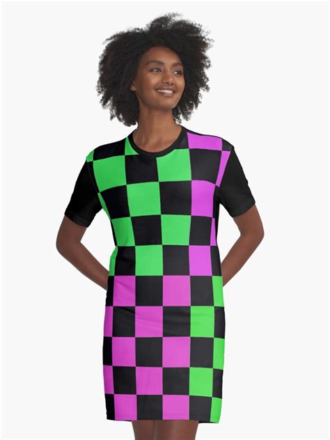 'CHECKERBOARD AGAIN 1A' Graphic T-Shirt Dress by tartans | T shirt dress, Shirt dress, Dresses