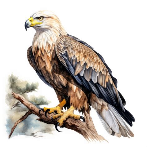 Premium AI Image | Realistic Watercolor Painting Of A Golden Eagle On ...