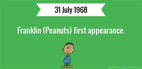 Franklin (Peanuts) first appearance