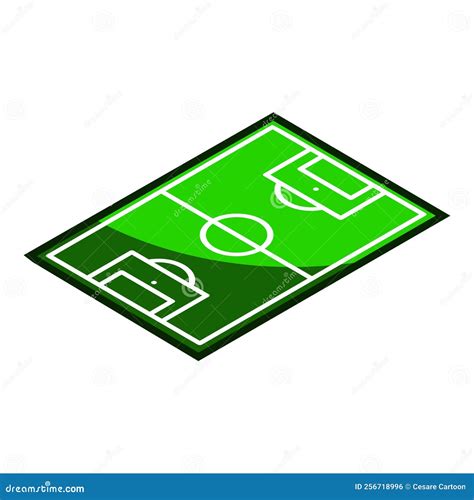 Cartoon soccer field stock vector. Illustration of sport - 256718996