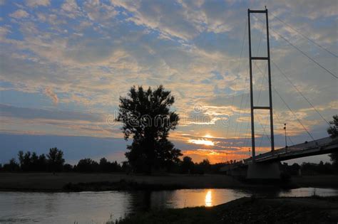 Bridge on Warta River in Sieradz, Poland Stock Photo - Image of sunset ...