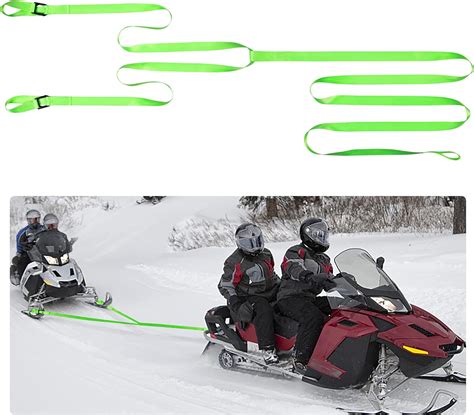 moonoom 17.5ft Heavy Snowmobile Tow Strap with Two Hook,400kg Break Strength Reinforced ...