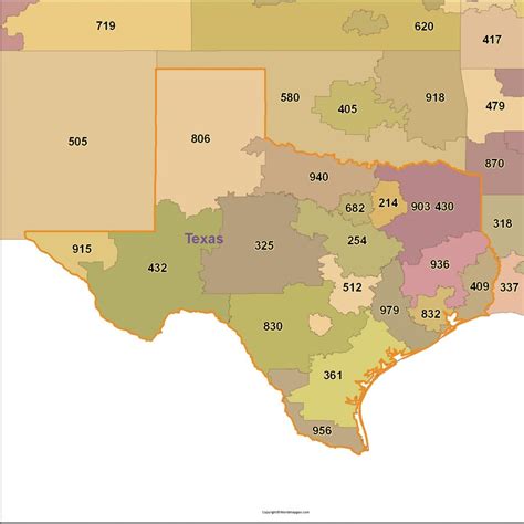 Texas Zip Code Map - Texas Map by Zip Codes [Printable Pdf]