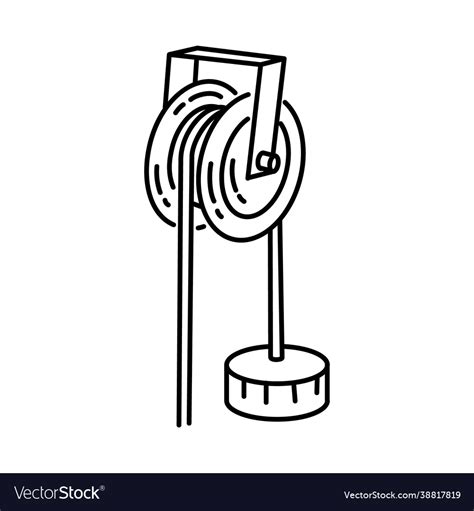 Pulley icon doodle hand drawn or outline icon Vector Image