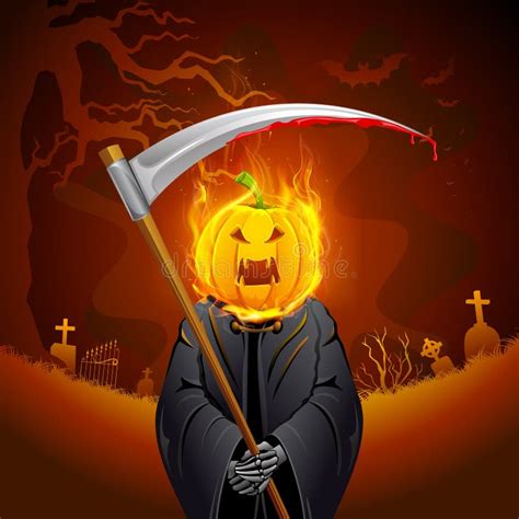 Het Branden Onverbiddelijk Halloween Vector Illustratie - Illustratie bestaande uit achtervolgd ...