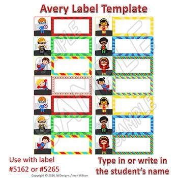 Editable Labels - Superhero Themed Editable Name Tags by Just Wonderful ...