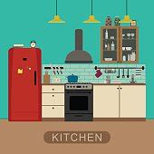 免费 Flat Kitchen Vector Icons PSD 文件、插图和图形 - 365PSD.com