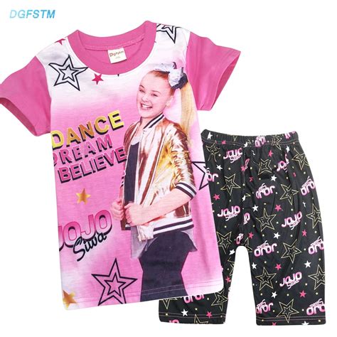 2018 summer jojo siwa baby Pajamas for girls shorts t shirts + pant sport suits Kids clothes ...