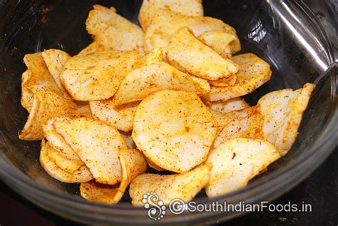 Maravalli kilangu chips | Tapioca chips-How to make-Step by step photos