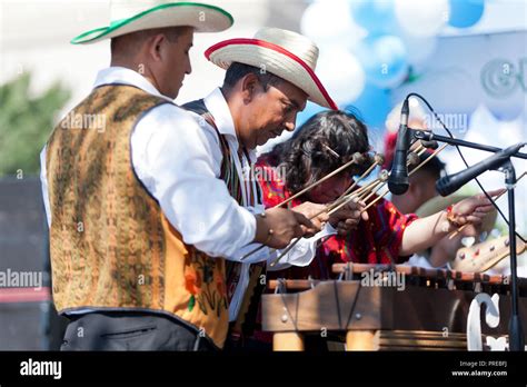 Guatemalan xylophone players (Hispanic xylophone player) - USA Stock Photo - Alamy