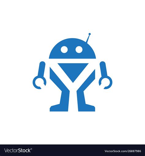 Simple creative robot logo design concept Vector Image