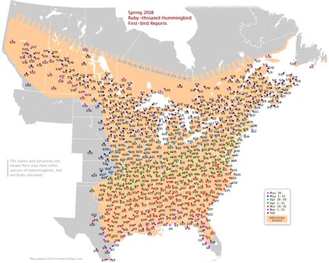 Hummingbird Net Migration Map - San Luis Obispo Map