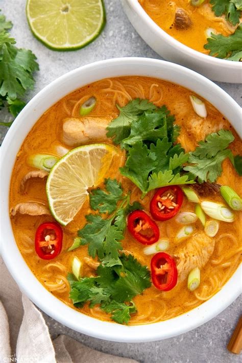 Red Thai Curry Chicken Noodle Soup - Not Enough Cinnamon