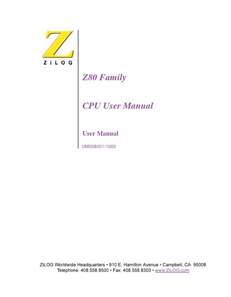 Z80 datasheet, cpu equivalent, Zilog