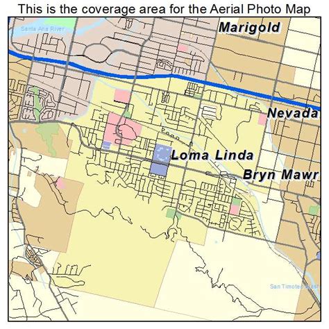 Aerial Photography Map of Loma Linda, CA California