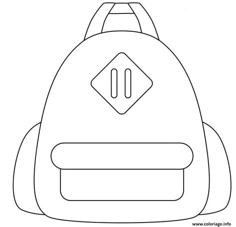 Coloriage cartable ecole facile simple - JeColorie.com