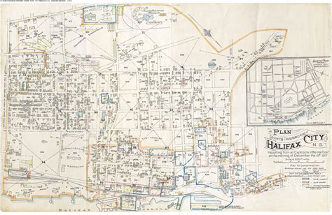 Map detailing the devastation of the Halifax Explosion, 6 December 1917 [2913 x 1897] : MapPorn