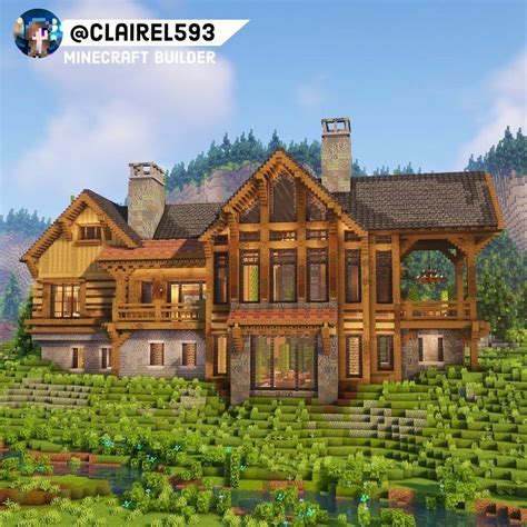 Hillside Log Cabin | Minecraft houses, Minecraft mansion, Minecraft house tutorials