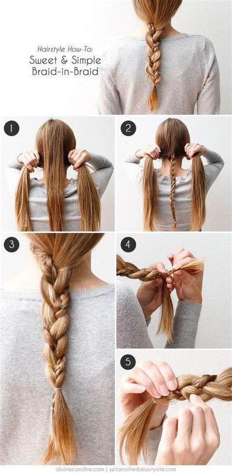 Sweet And Simple Braid In Braid Hair Tutorial Pictures, Photos, and ...