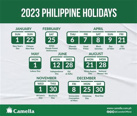 List of long weekends and holidays in the Philippines this 2023 - Camella Homes