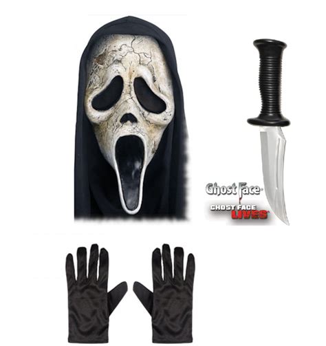 Scream 6 Mask Knife Gloves Ghost Face® Halloween Fancy Dress Costume ...